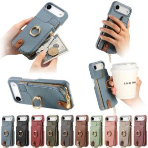 iPhone 17 Air Litchi Texture Edge-Painted Flip Plated Folio Case product image