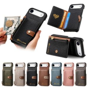 iPhone 17 Air Litchi Texture Edge-Painted Side-Open Folio Case product image