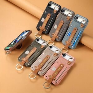 iPhone 17 Air Litchi Texture Wrist Strap Case product image