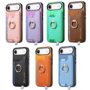 iPhone 17 Air Matte Magnetic Ring Card Wallet Case product image