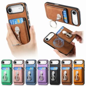 iPhone 17 Air Matte Soft-Touch Magnetic Card Wallet Kickstand Folding Wallet Case product image