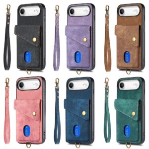 iPhone 17 Air Vintage Lanyard Card Slot Wallet Case product image