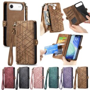 iPhone 17 Air Geometric Zip Lanyard Wallet Case product image
