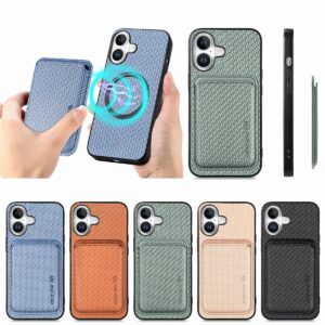 iPhone 17 Fiber Texture Magnetic Card Wallet Case product image
