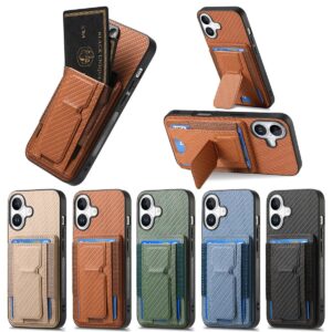 iPhone 17 Fiber Texture Wallet Kickstand Folding Wallet Case product image