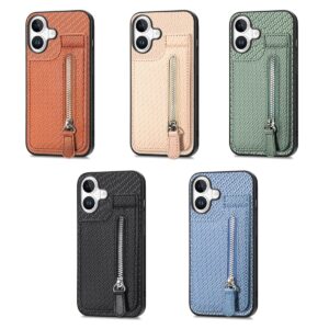 iPhone 17 Fiber Texture Zip Flip Wallet Case product image