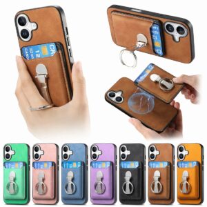 iPhone 17 Matte Soft-Touch Magnetic Card Wallet Kickstand Folding Wallet Case product image