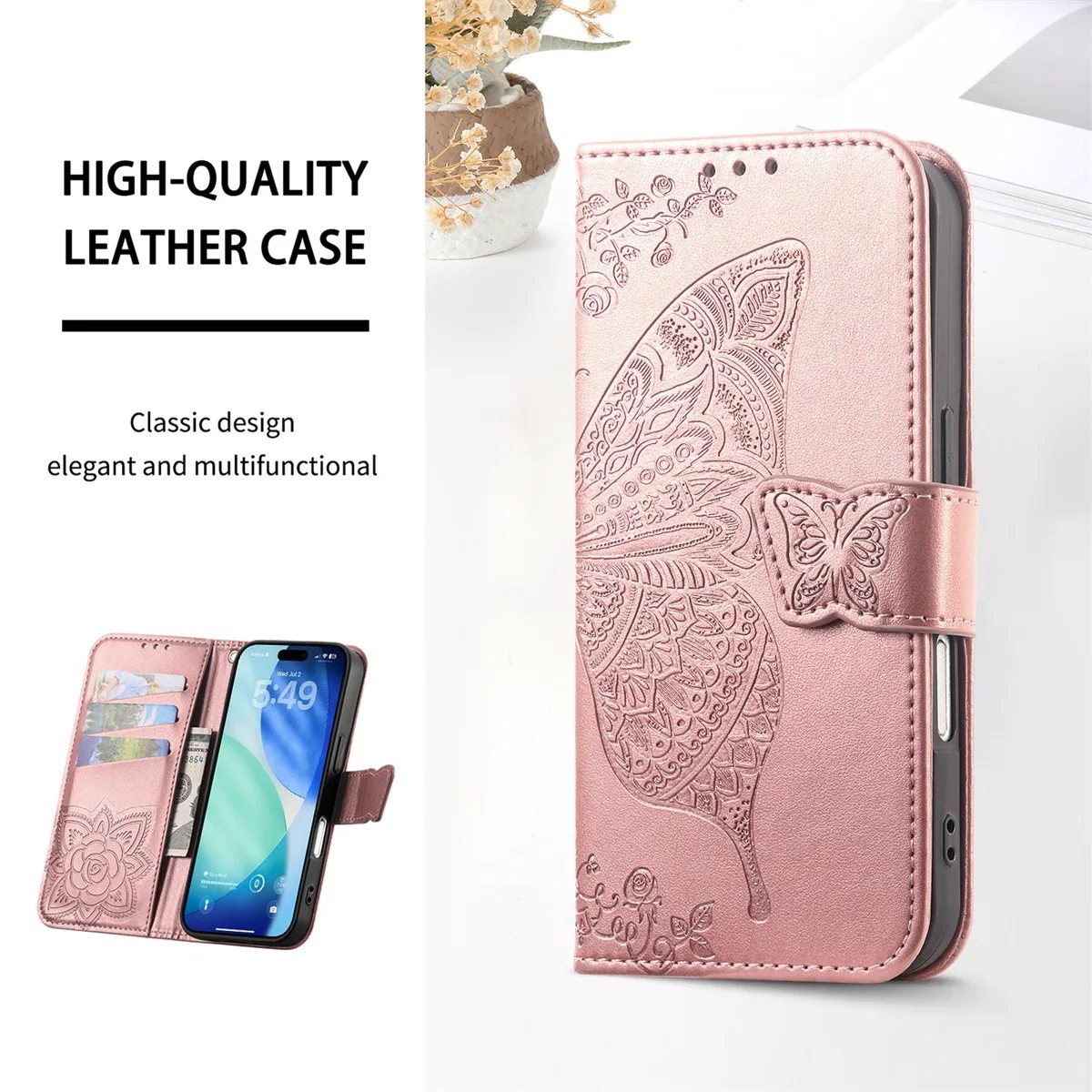 iPhone 17 Pro Clasp Floral Butterfly Case product image