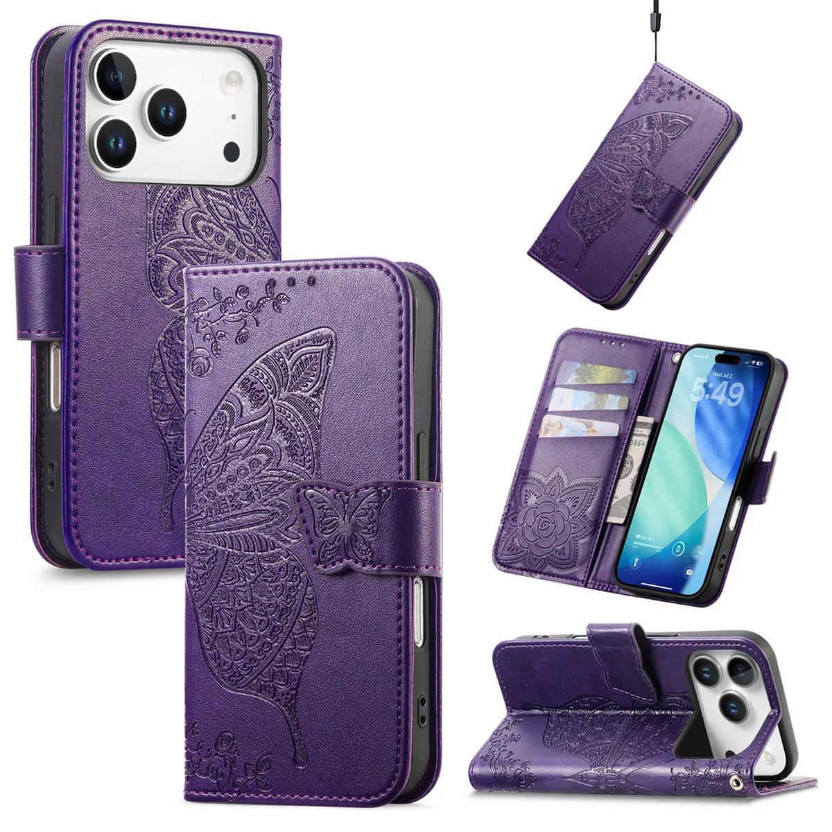 Color B iPhone 17 Pro Clasp Floral Butterfly Case product image