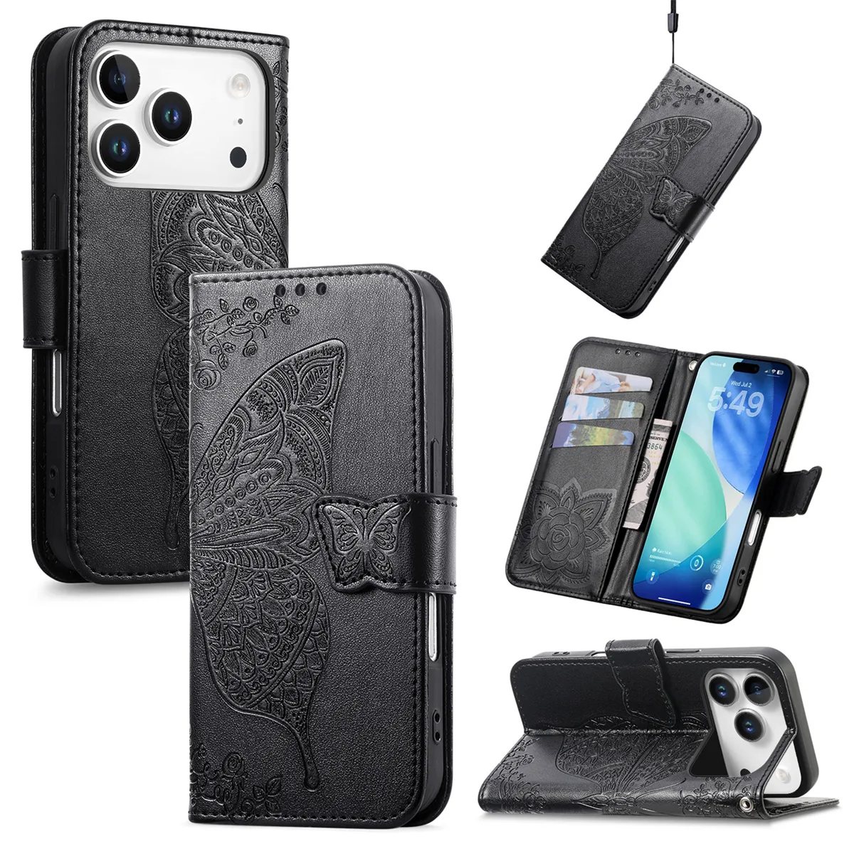 Color E iPhone 17 Pro Clasp Floral Butterfly Case product image