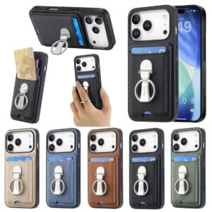 iPhone 17 Pro Max Card Slot Ring Folding Wallet Case product image