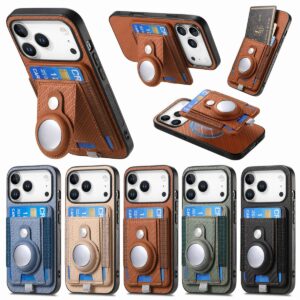 iPhone 17 Pro Max Fiber Texture Magnetic AirTag Holder Case product image