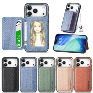 iPhone 17 Pro Max Fiber Texture Magnetic Clasp Patchwork Case product image