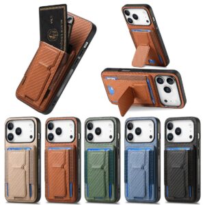 iPhone 17 Pro Max Fiber Texture Wallet Kickstand Folding Wallet Case product image
