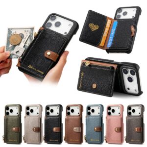 iPhone 17 Pro Max Litchi Texture Edge-Painted Side-Open Folio Case product image