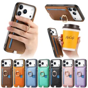 iPhone 17 Pro Max Magnetic Card Slot Ring Wallet Case product image