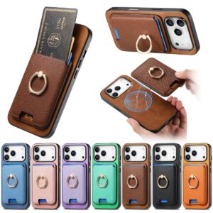 iPhone 17 Pro Max Matte Soft-Touch Magnetic Card Wallet Kickstand Wallet Case product image