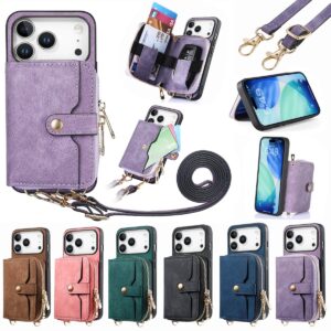 iPhone 17 Pro Max Zip Lanyard Wallet Case product image