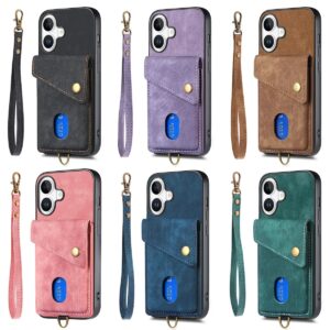 iPhone 17 Vintage Lanyard Card Slot Wallet Case product image