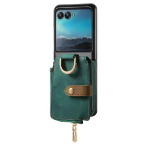 Motorola Razr 40 Ultra Vintage Ring Zip Wallet Case product image