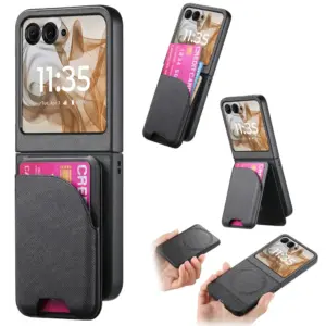 Motorola Razr 60 Denim Texture Magnetic Card Wallet Case product image