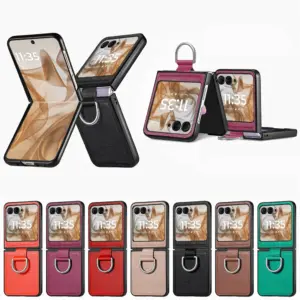 Motorola Razr 60 Litchi Texture Ring Wallet Case product image