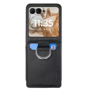 Motorola Razr 60 Litchi Texture Ring Wallet Case product image