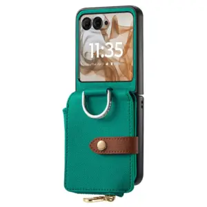 Motorola Razr 60 Litchi Texture Ring Zip Wallet Card Wallet Case product image