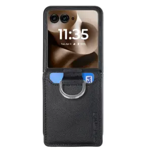 Motorola Razr 60 Ultra Litchi Texture Ring Wallet Case product image