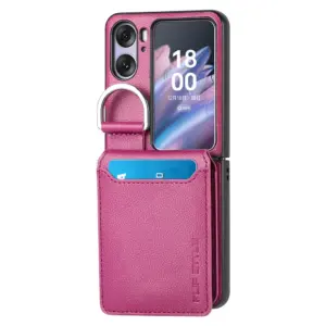 OPPO Find N2 Flip Litchi Texture Ring Wallet Case product image