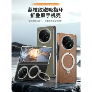 OPPO Find N5 Litchi Texture Magnetic Kickstand Wallet Case product image
