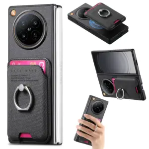 OPPO Find N6 Denim Texture Magnetic Ring Wallet Case product image