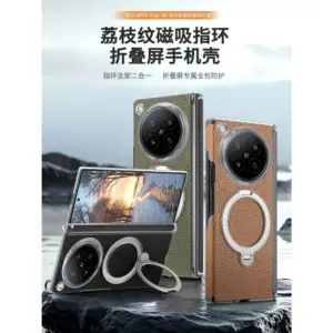 OPPO Find N6 Litchi Texture Magnetic Kickstand Wallet Case product image