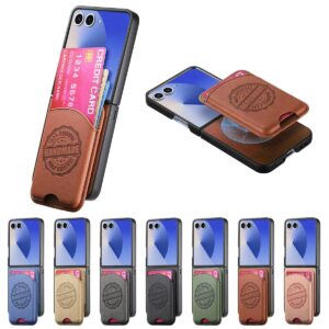 Samsung Galaxy Z Flip7 Diagonal Fabric Texture Magnetic Card Wallet Minimal Wallet Case product image