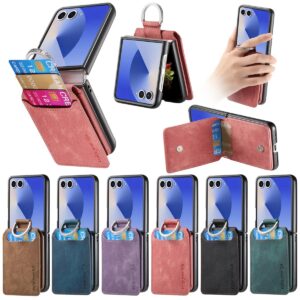 Samsung Galaxy Z Flip7 Vintage Wallet Ring Folding Flip Rhinestone Wallet Case product image