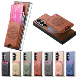 Samsung Galaxy Z Fold7 Diagonal Fabric Texture Magnetic Card Wallet Minimal Wallet Case product image