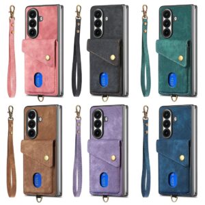 Samsung Galaxy Z Fold7 Vintage Lanyard Card Wallet Case product image