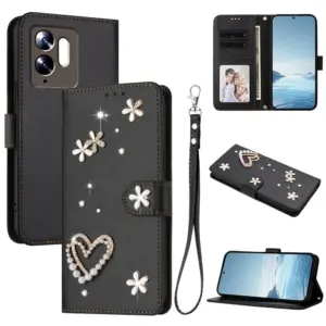 Xiaomi POCO C95 PRO Rhinestone Double Heart Wallet Case product image