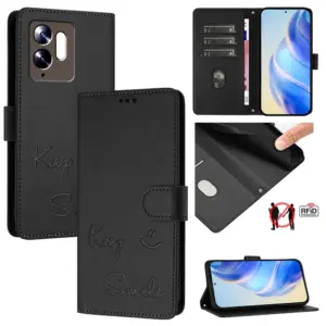 Xiaomi POCO C95 PRO Smile RFID Blocking Wrist Strap Wallet Case product image